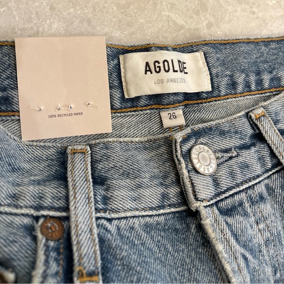 AGOLDE Riley High-Rise Straight Cropped Jeans in Escalate size 26 - Picture 4 of 13